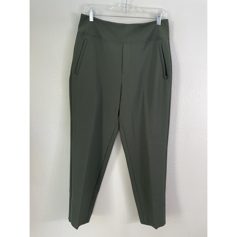 Athleta Pants Womens 10 Green Brooklyn Ankle High‎ Rise Pull On Tapered Stretch